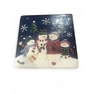 St. Nicholas Square SNOW FRIENDS Trivet 7x7 Christmas Vintage Discontinued